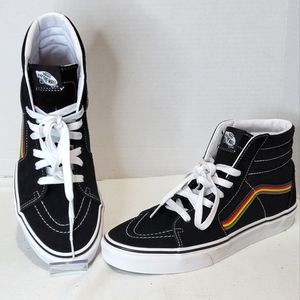NOS Vans SK8-HI Mens Sz 8/Women 9.5 Black Rainbow High Top Sneakers Shoes 507452
